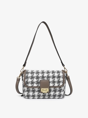 Stylish Choice Seasonal Favorite Elodie Vegan Houndstooth Crossbody