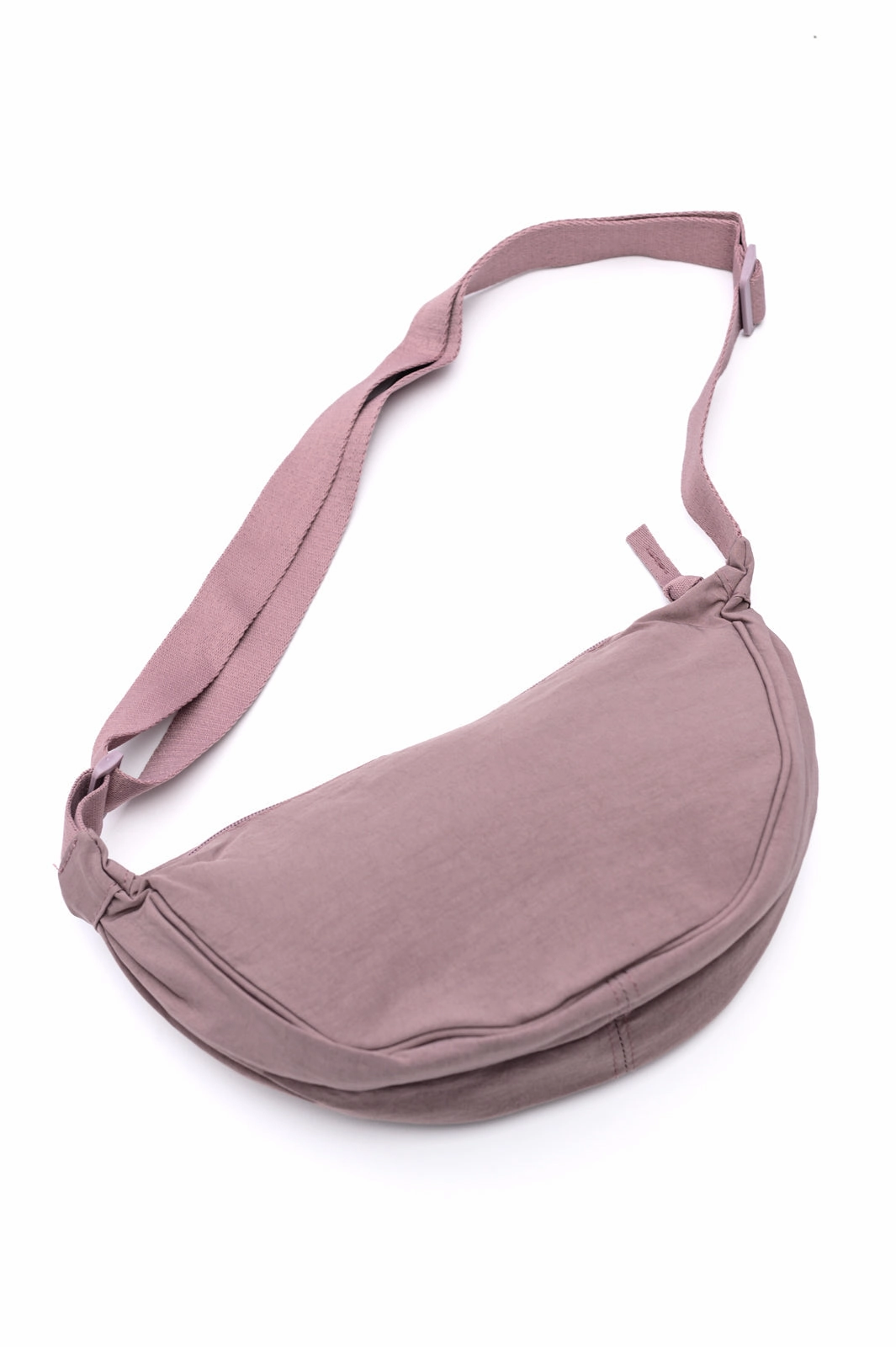 Essentially Everything Round Mini Crossbody Bag in Lavender ethical fashion Dynamic look