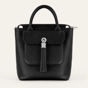 Essential Gear Outdoor Carry Mini P Backpack | Black with Silver hardware