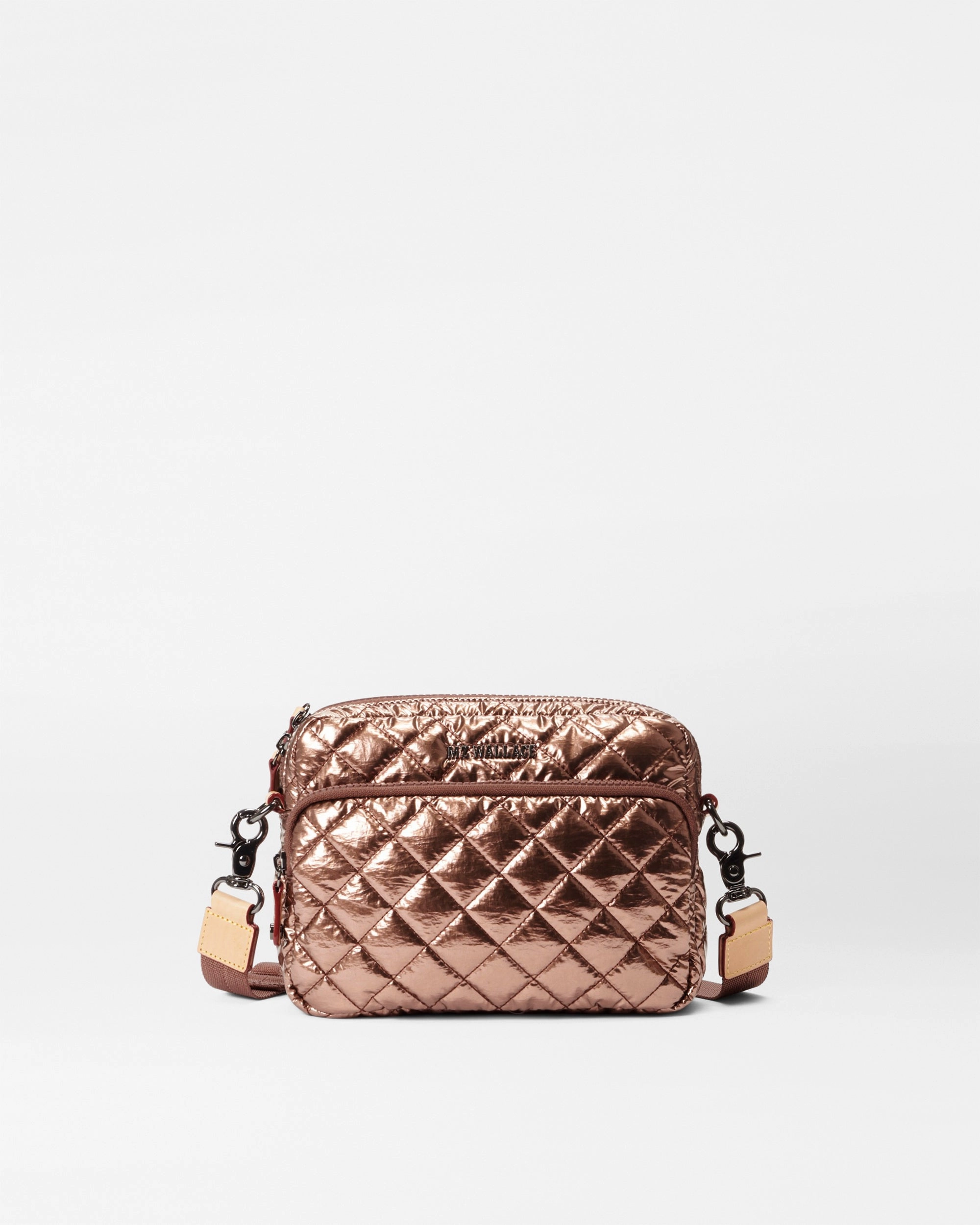 Compact yet spacious enough to fit your daily essentials Copper Metallic Lacquer Small Metro Camera Bag