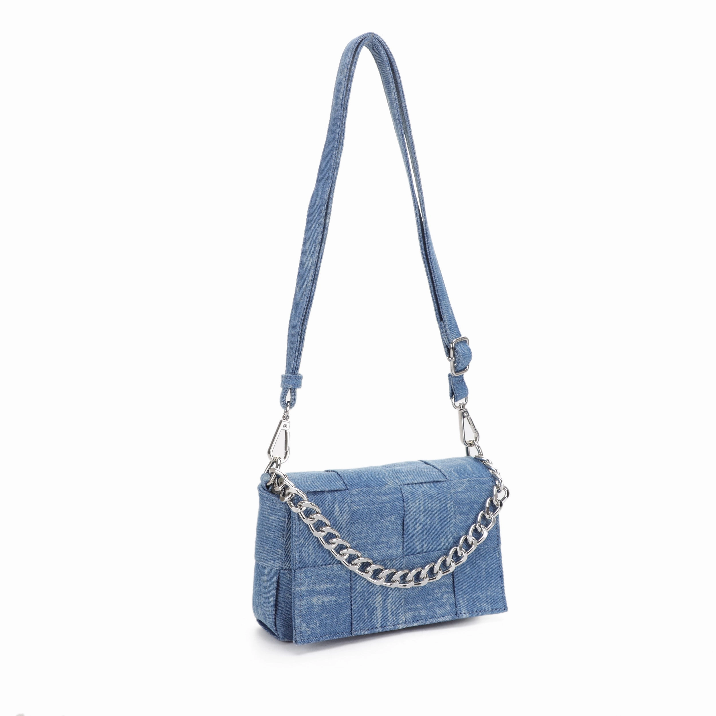 Cordelia Denim Basketweave Crossbody Compact Lifestyle