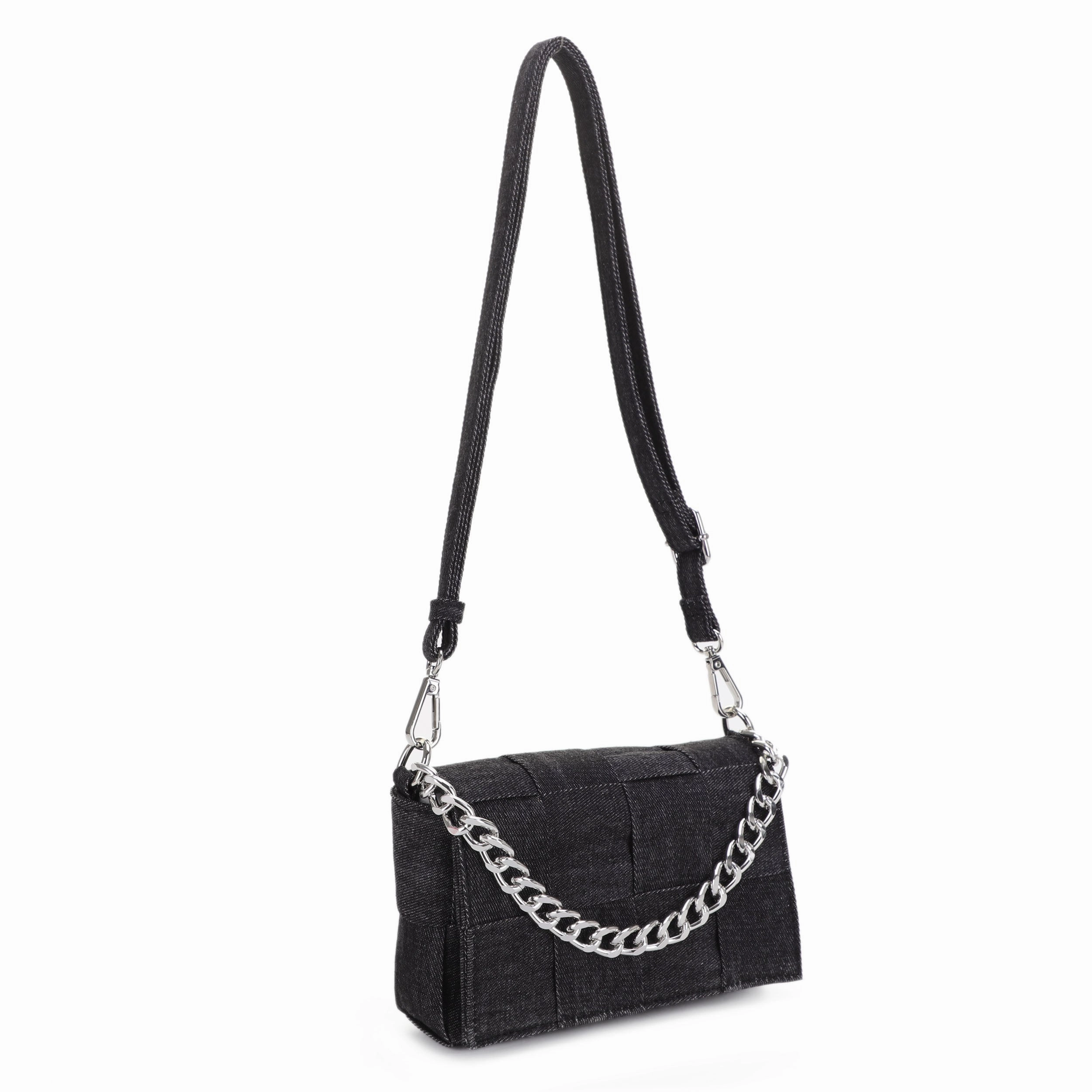 Minimalist Appeal Cordelia Denim Basketweave Crossbody