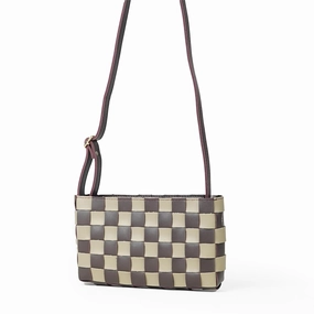 Minimalist Style Cot Bag (Maroon & Beige)