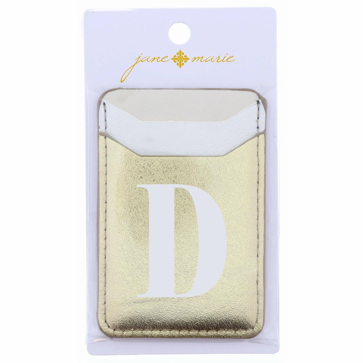 Cream, White, and Gold with Initial D Phone Wallet Compact day purse Elegant Line