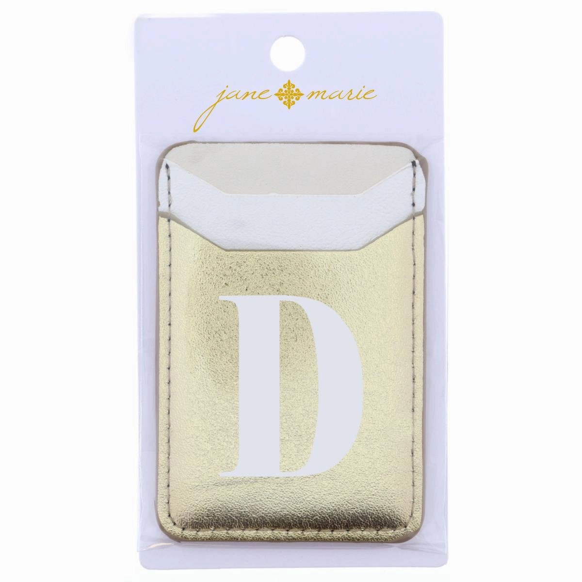 Cream, White, and Gold with Initial D Phone Wallet Essential Gear Compact Item