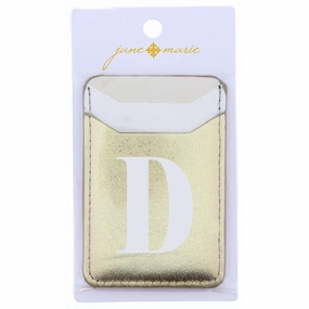 Cream, White, and Gold with Initial D Phone Wallet Essential Gear Compact Item
