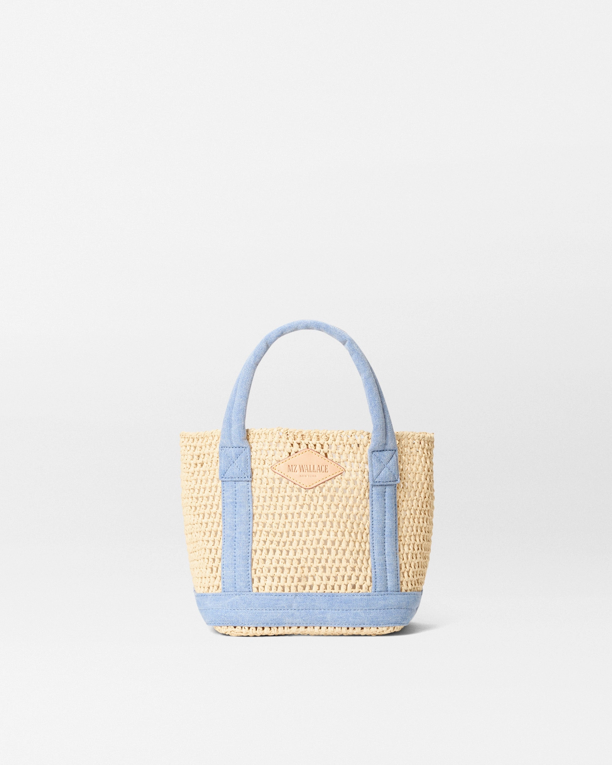 Patterned Tote Crochet/Light Denim Mini Crochet Tote