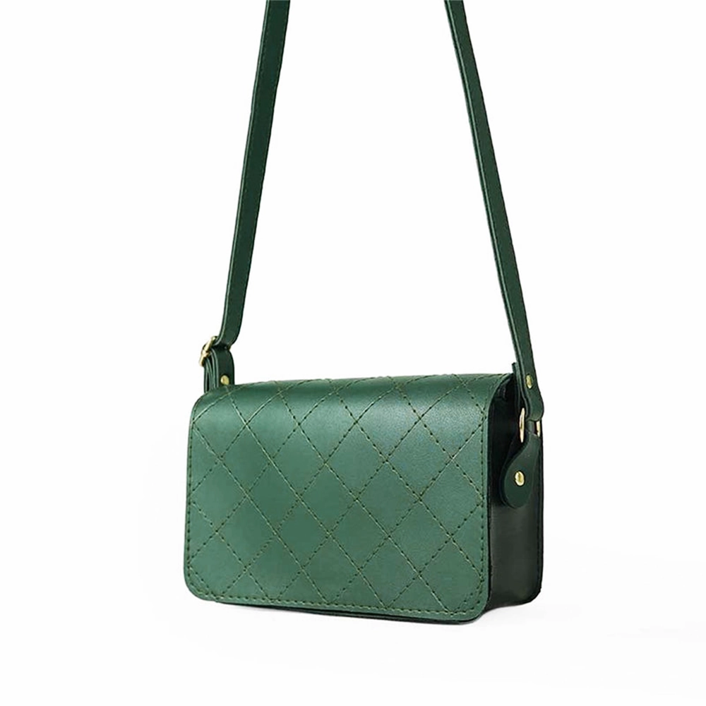 Luxurious leather wallet Casual Fashion Cross Stitch Crossbody Bag Green