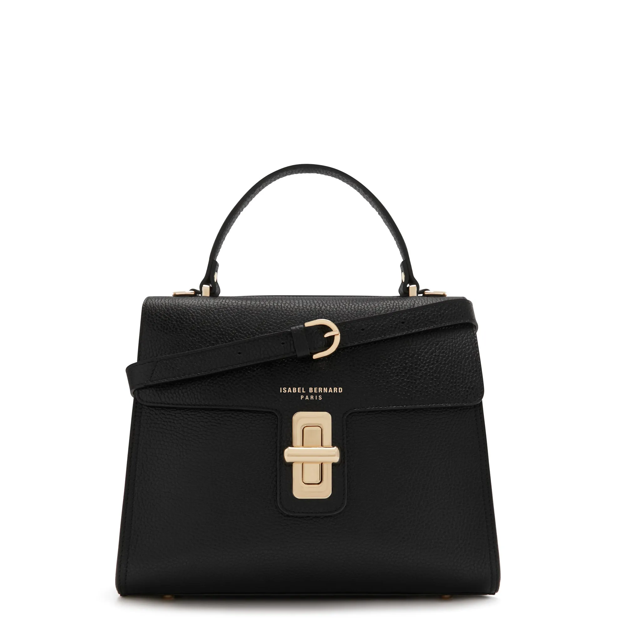Femme Forte Simone Midi black leather handbag calfskin leather Crossbody Wear Contemporary Vision