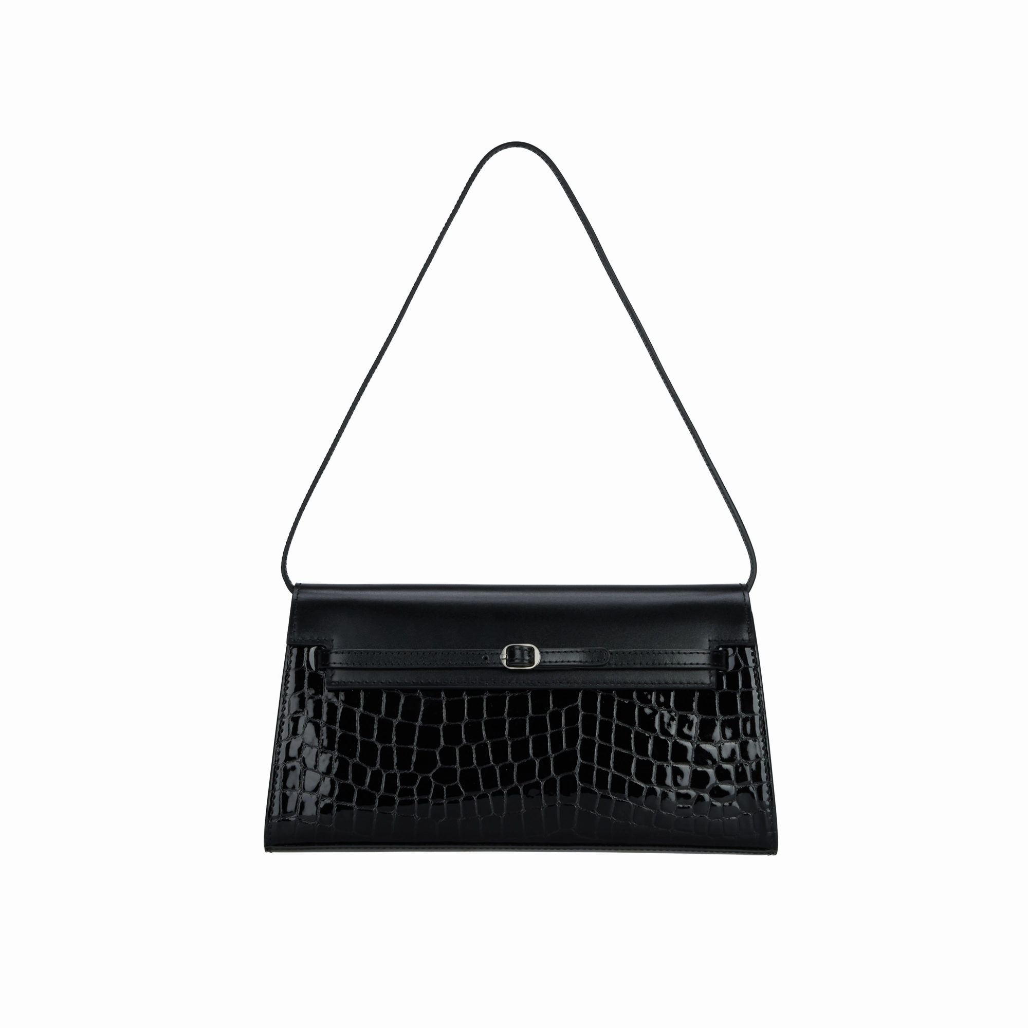 Black Croc Shoulder Bag Urban Aesthetic Weekend Getaway
