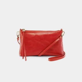 Versatile for daily use as well as travel Darcy Crossbody In Polished Leather - Grenadine