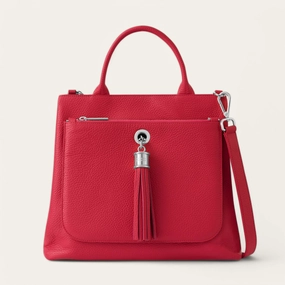 Practical Utility Urban Function Dahlia Tote | Pillarbox Red with Silver hardware