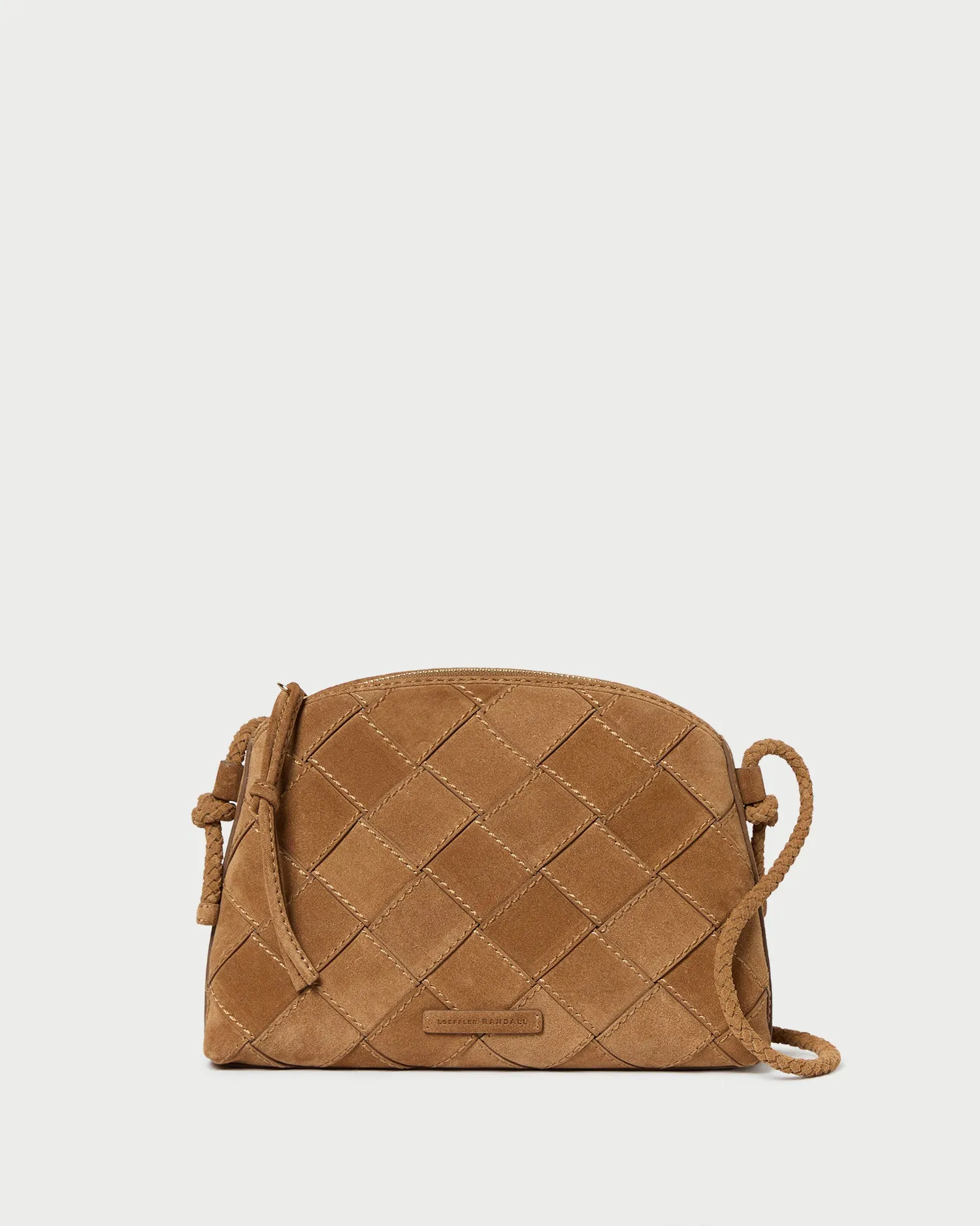 Secure Storage Mallory Toffee Woven Suede Crossbody