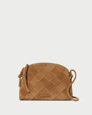 Mallory Toffee Woven Suede Crossbody Classic Update