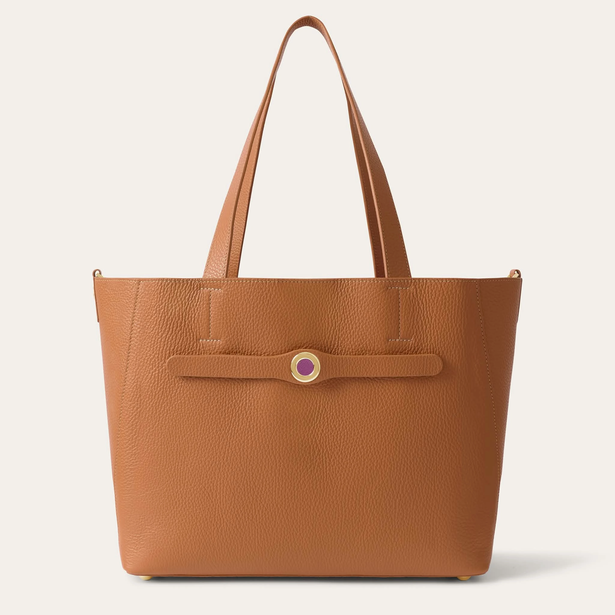 Everyday Reliability Comfort Everyday Sarah Tote Signature | Tan with Gold hardware