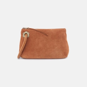 Fine Detail Elegant Appearance Daisy Daze Large Wristlet in Suede Leather - Oak Barrel