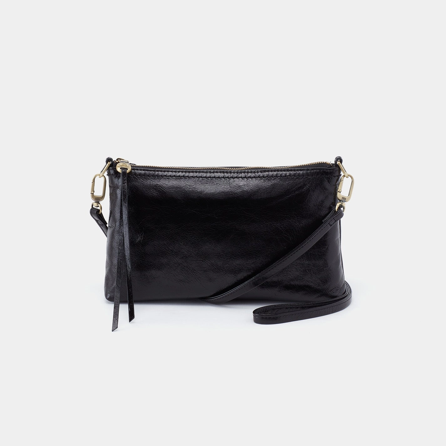 City Style Street Lifestyle Rugged Companion Darcy Crossbody in Polished Leather - Black