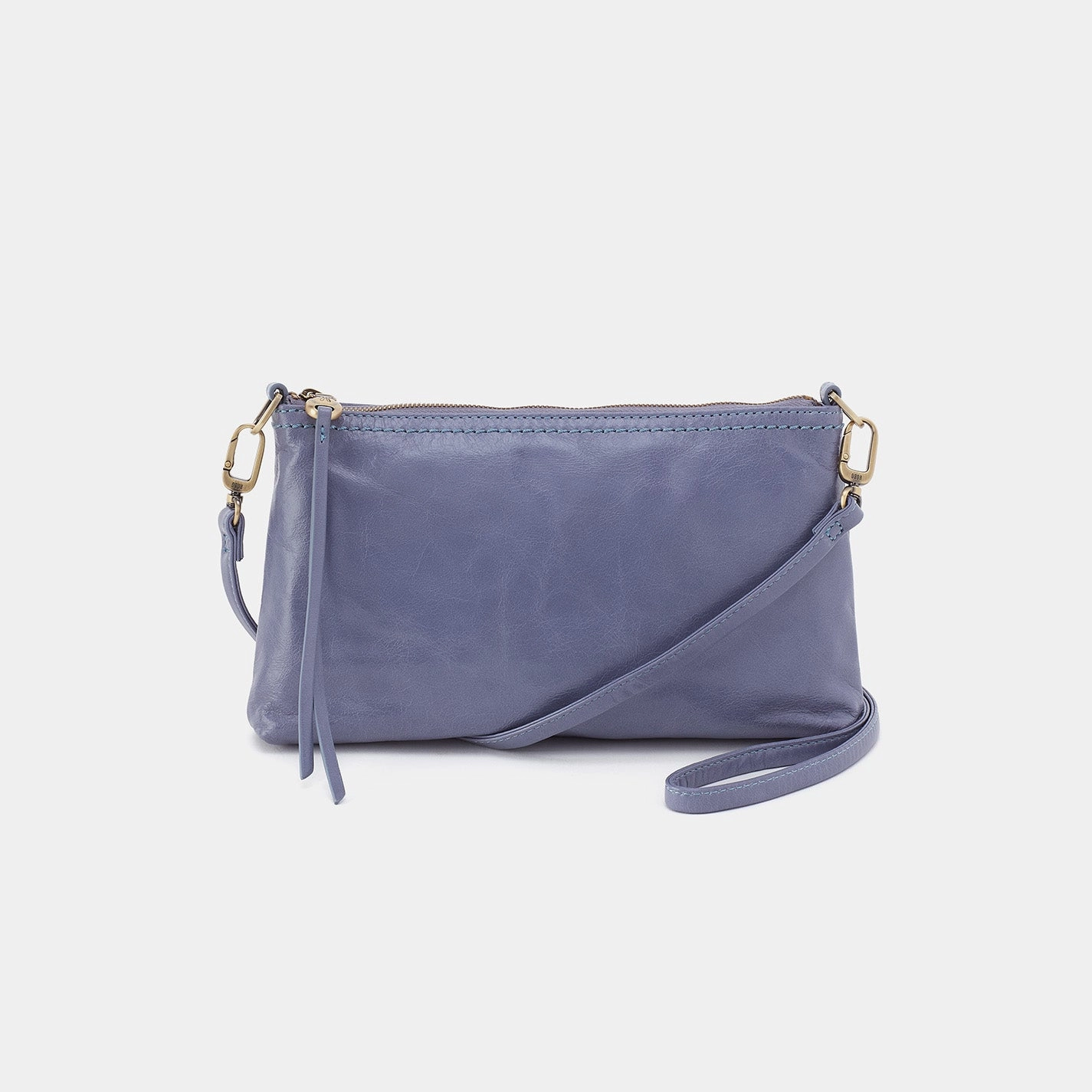 Darcy Crossbody In Polished Leather - Sky Blue Urban Lifestyle