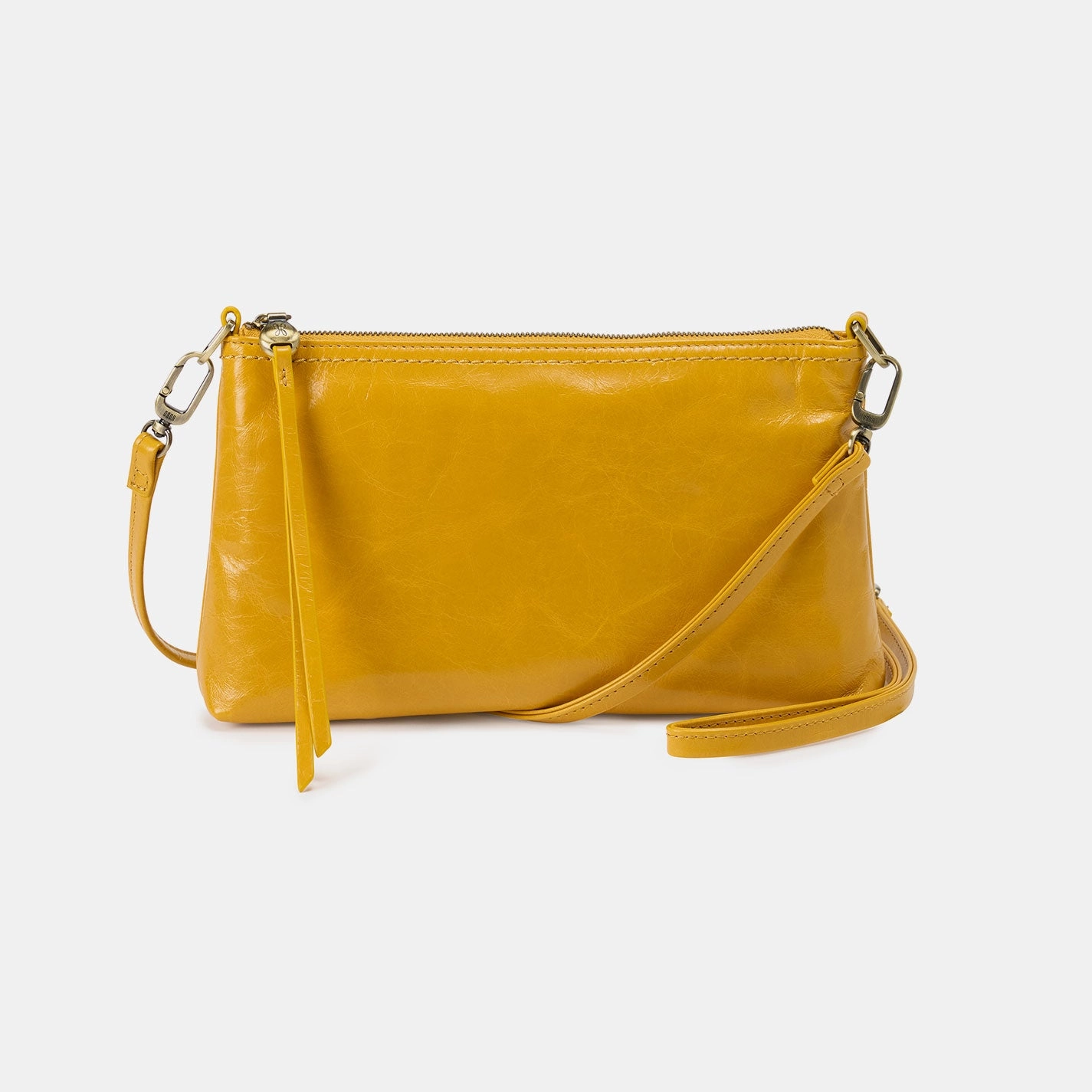 Functional Piece Darcy Crossbody In Polished Leather - Sun Glow