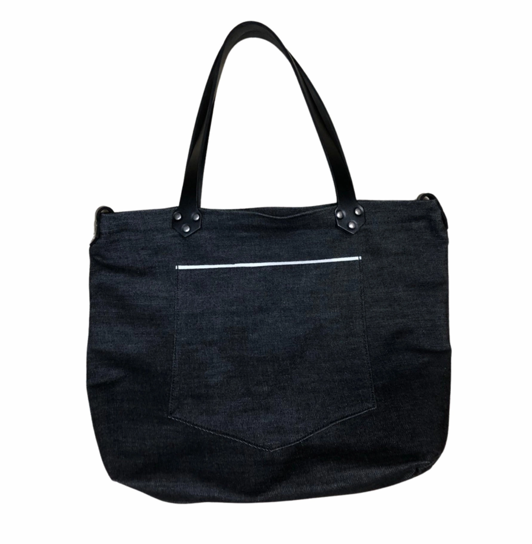 Denim zip tote Water Resistant