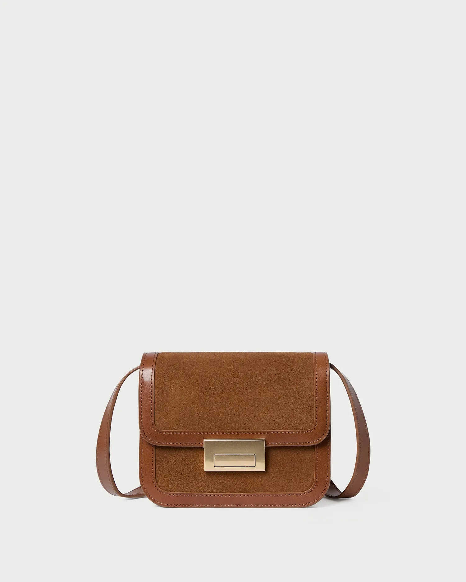 Classic Edge Polished Accessory Desi Cacao Suede/Leather Crossbody