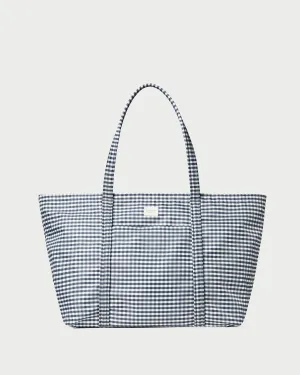 Bold-patterned handbag Structured weekend carry Dina Black/White Gingham Travel Tote