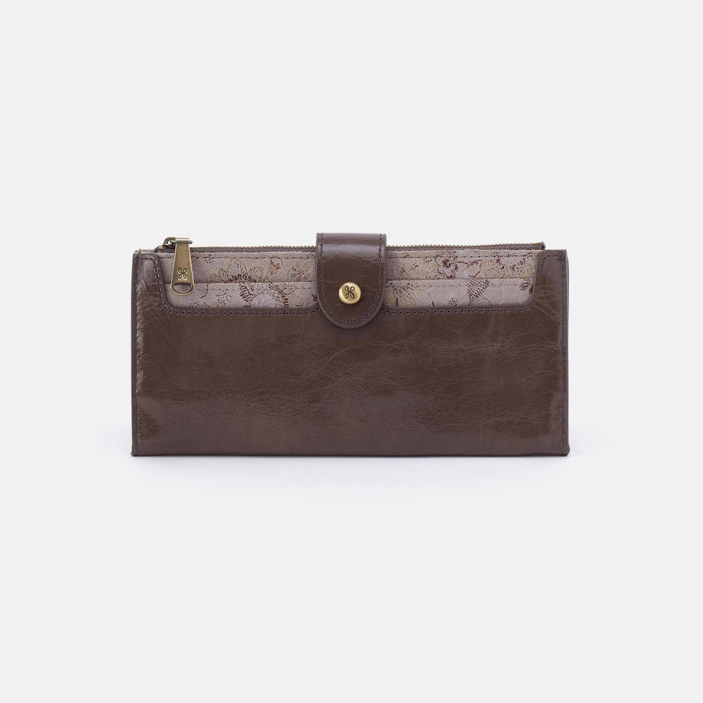 Minimal Structure Dunn Continental Wallet in Polished And Printed Leather - Hearthstone