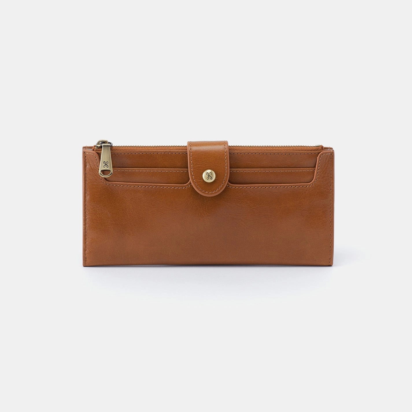 Dunn Continental Wallet in Polished Leather - Truffle Elegant Finish