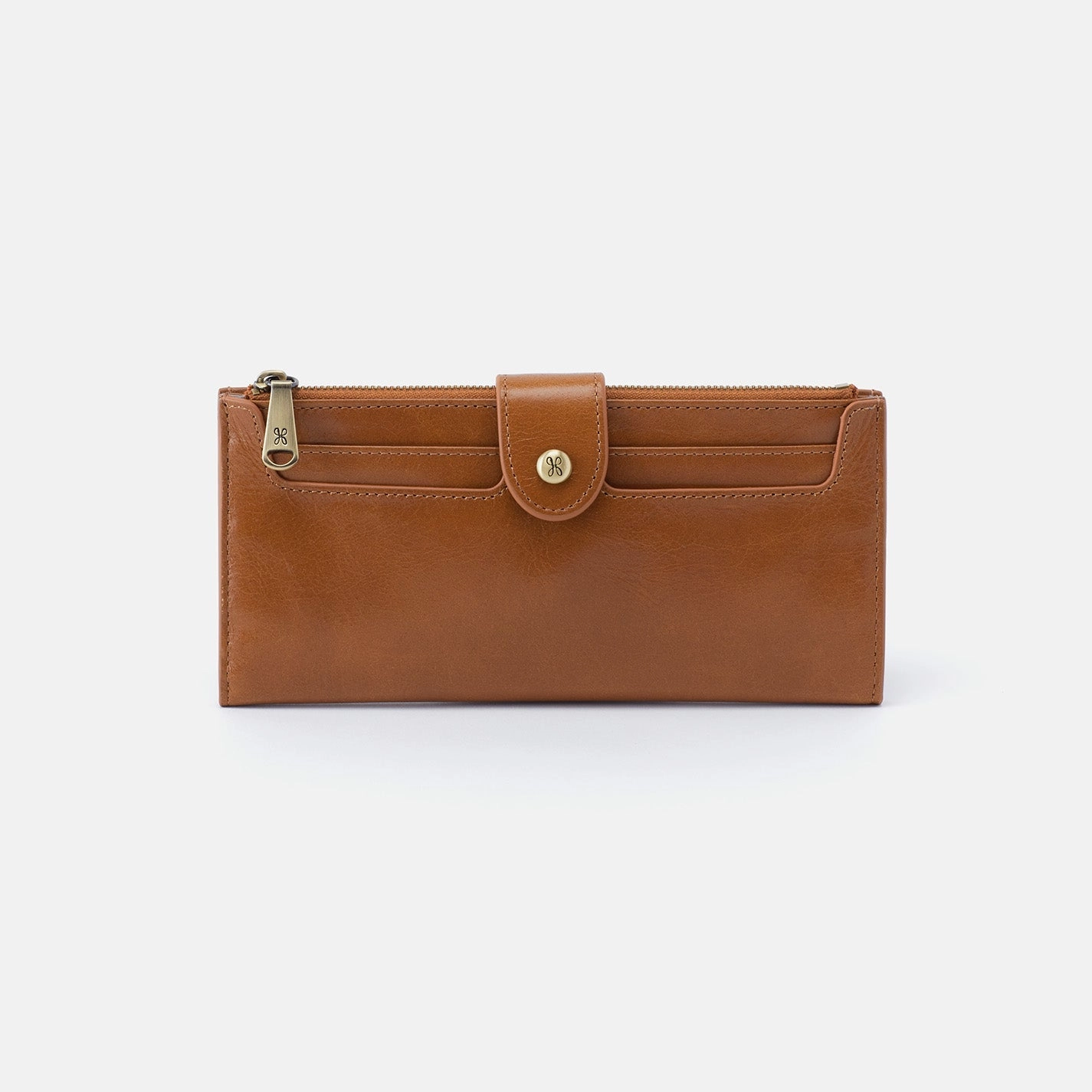 Sophisticated Look Refined Form Dunn Continental Wallet in Polished Leather - Truffle