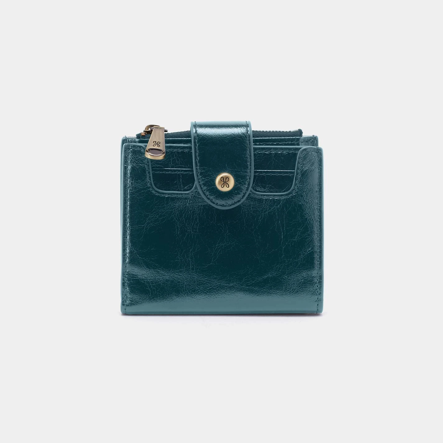 Comfort Function Dunn Mini Wallet in Polished Leather - Wild Bluegrass