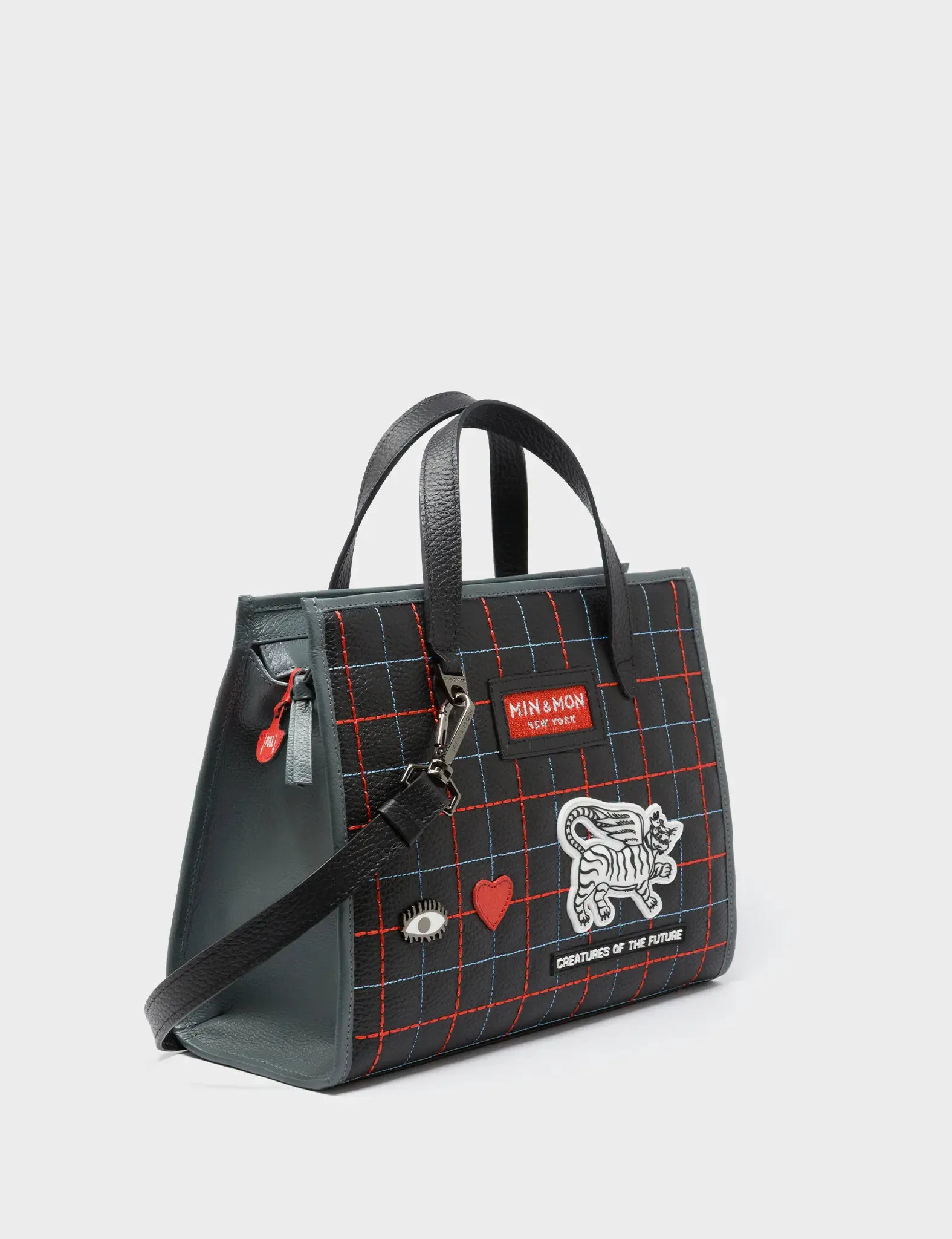 Easy to organize all your essentials in one place Simon Black Leather Medium Handbag - Lovestitch Design