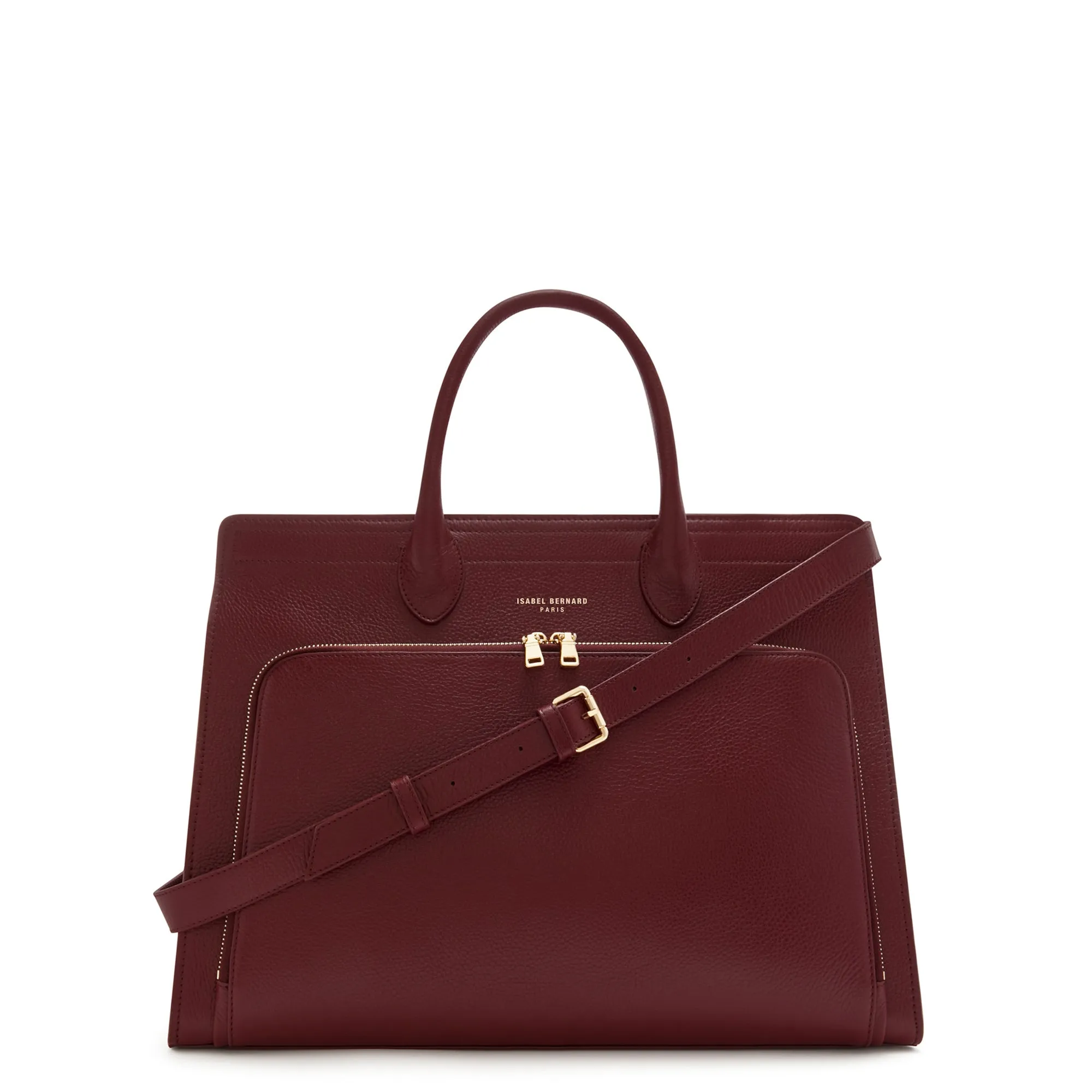 Comfort Utility Honor?? Nadine bordeaux red calfskin leather handbag with 16.4 inch laptop pocket