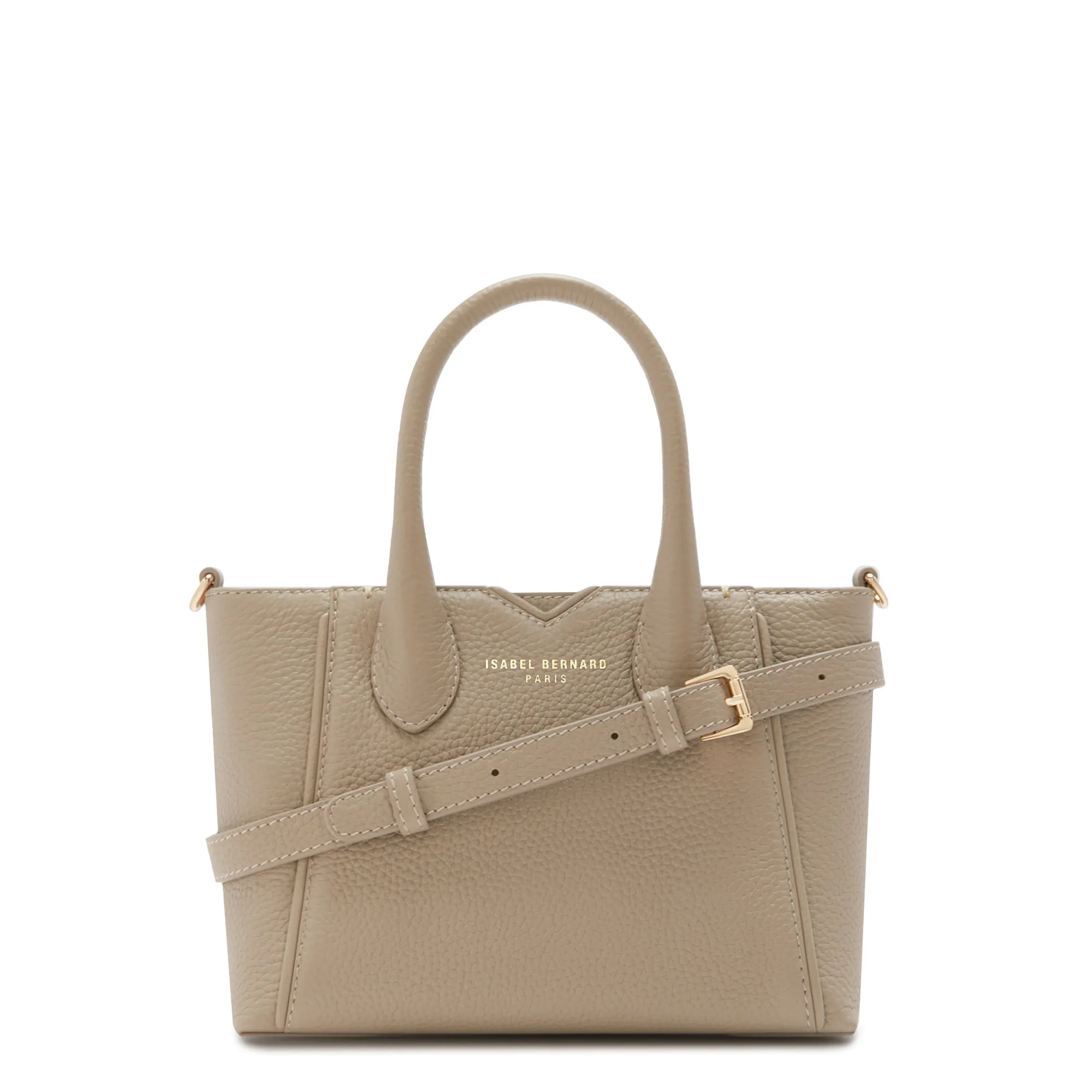 Functional Style Urban Everyday Honor?? Cloe Mini taupe calfskin leather handbag