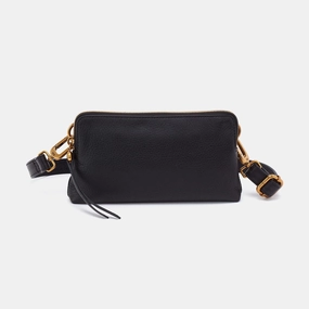 Stylish yet practical for carrying everything you need Fern Slim Belt Bag in Pebbled Leather - Black