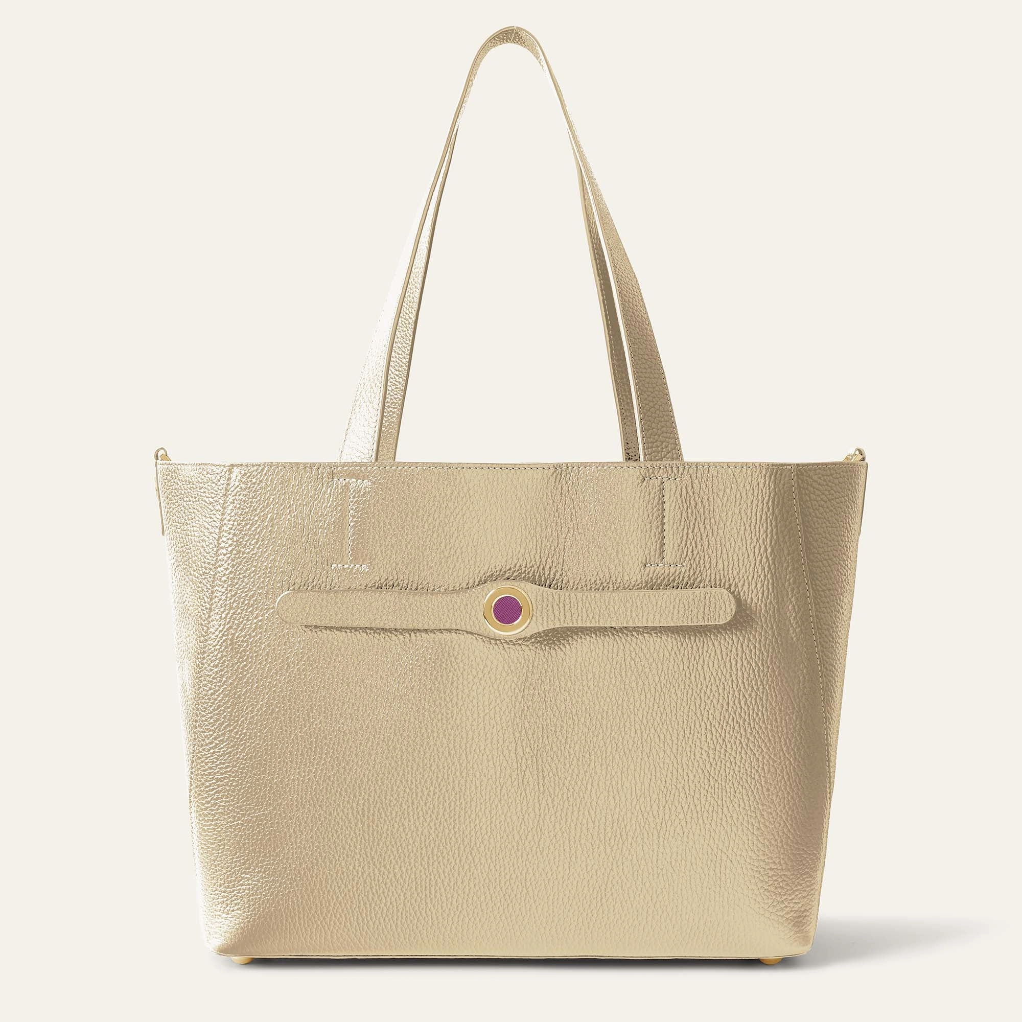 Comfort Utility Functional Journey Sarah Tote | Shimmer Metallic Gold with Gold hardware