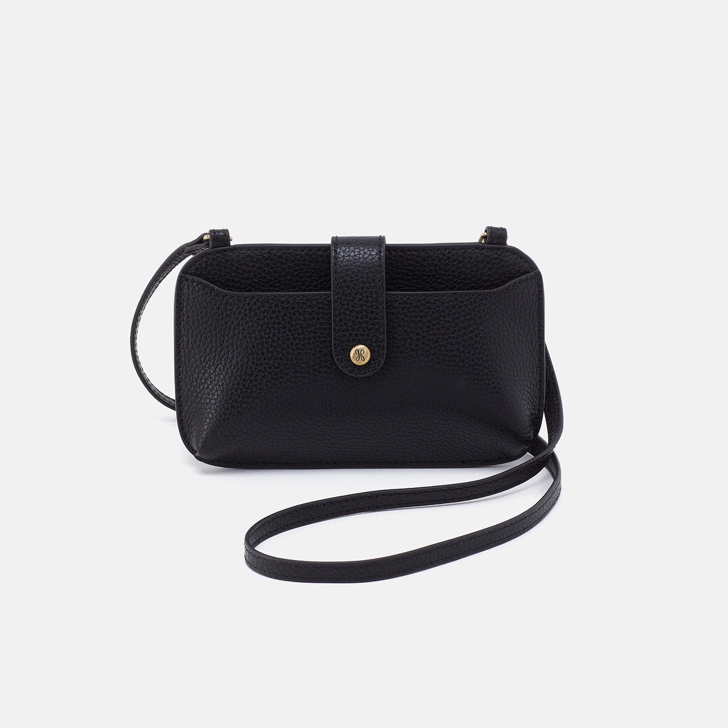 Vida Phone Crossbody in Micro Pebbled Leather - Black Functional Carry Compact Journey