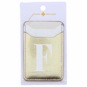 Cream, White, and Gold with Initial F Phone Wallet Classic Inspiration Compact purse holder