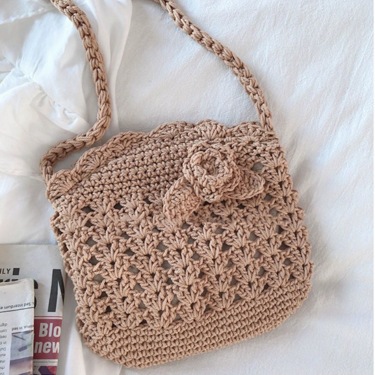 Elena Handbags Floral Crochet Mini Purse Travel Companion