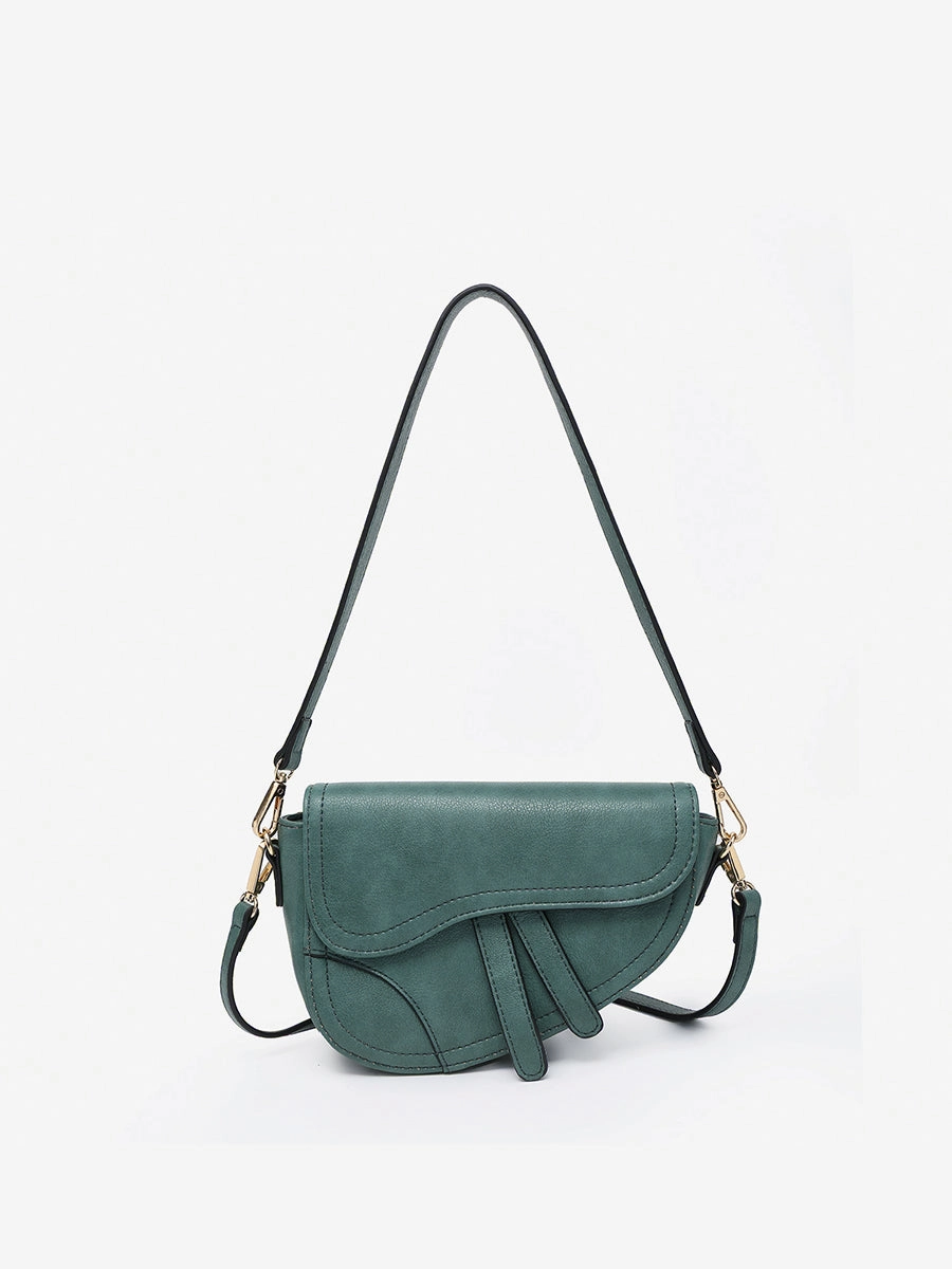 Luxury Design Modern Shape Marisol Vegan Asymmetrical Saddle Bag