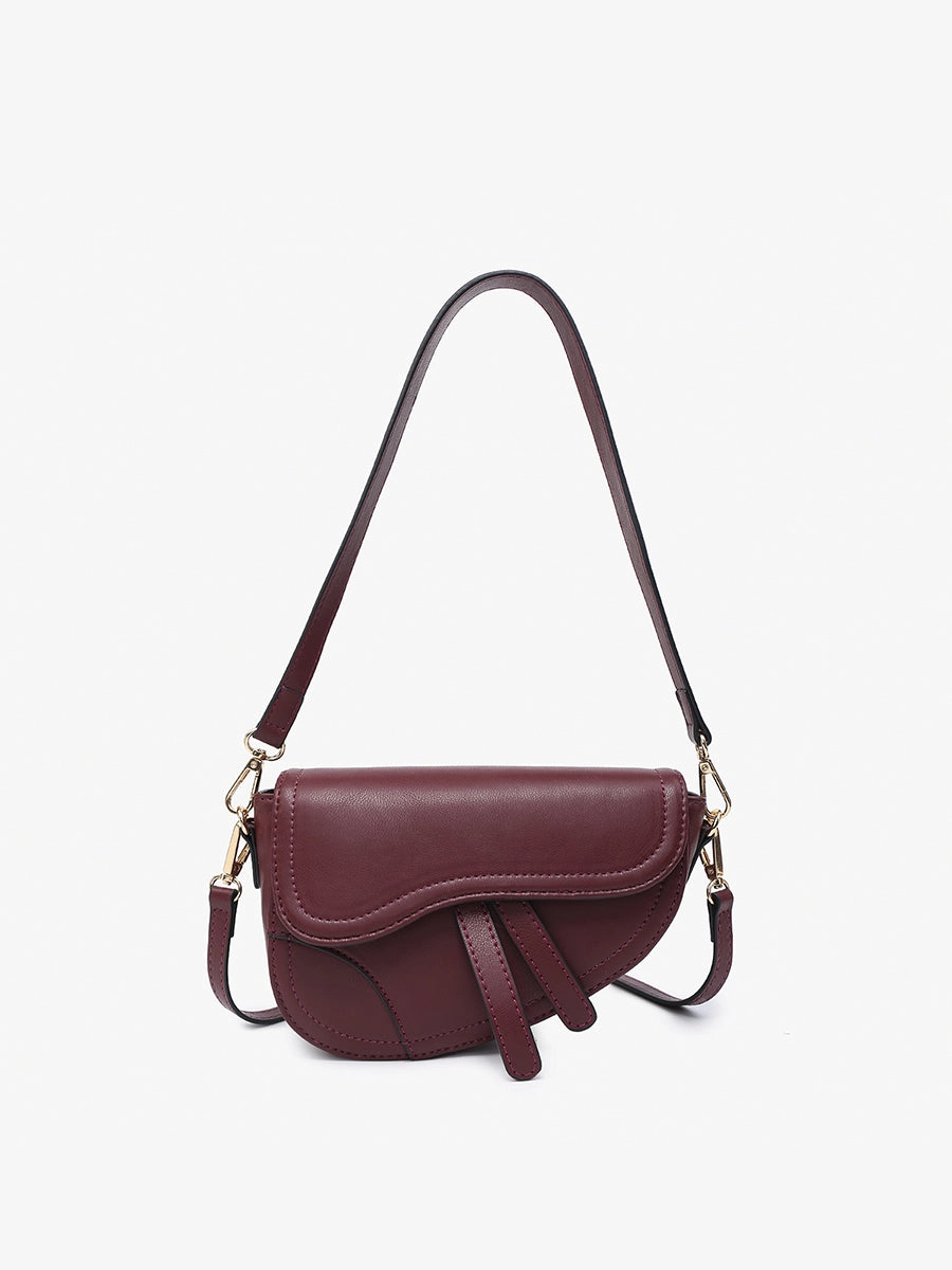 Marisol Vegan Asymmetrical Saddle Bag Fine Weave