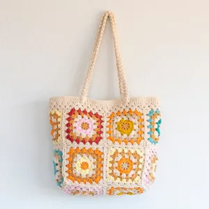 practical gear Elena Handbags Handmade Crochet Granny Square Tote