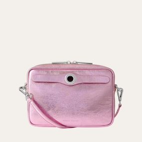 Stylish Carry Millie Crossbody | Metallic Pink with Silver hardware
