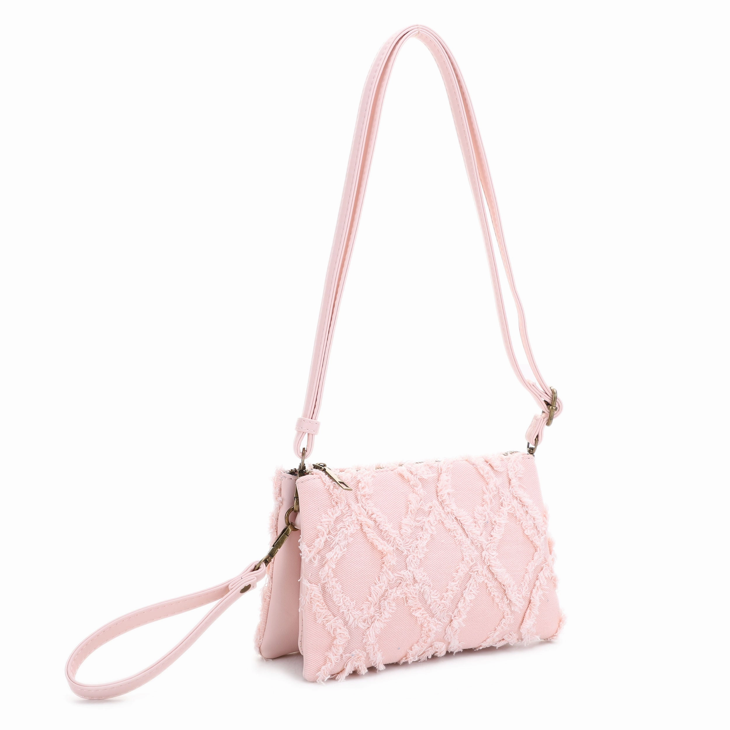 Comfort Accessory Timeless Function Callie Distressed Denim Crossbody