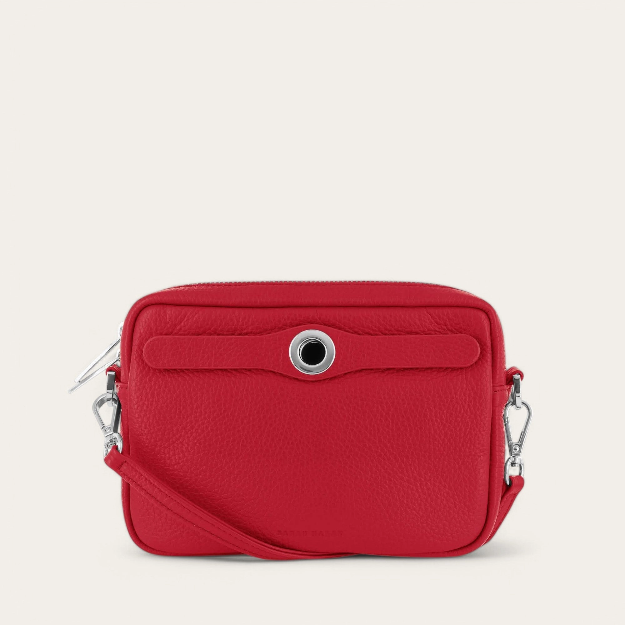 Millie Crossbody | Pillarbox Red with Silver hardware Modern Comfort Durable Build