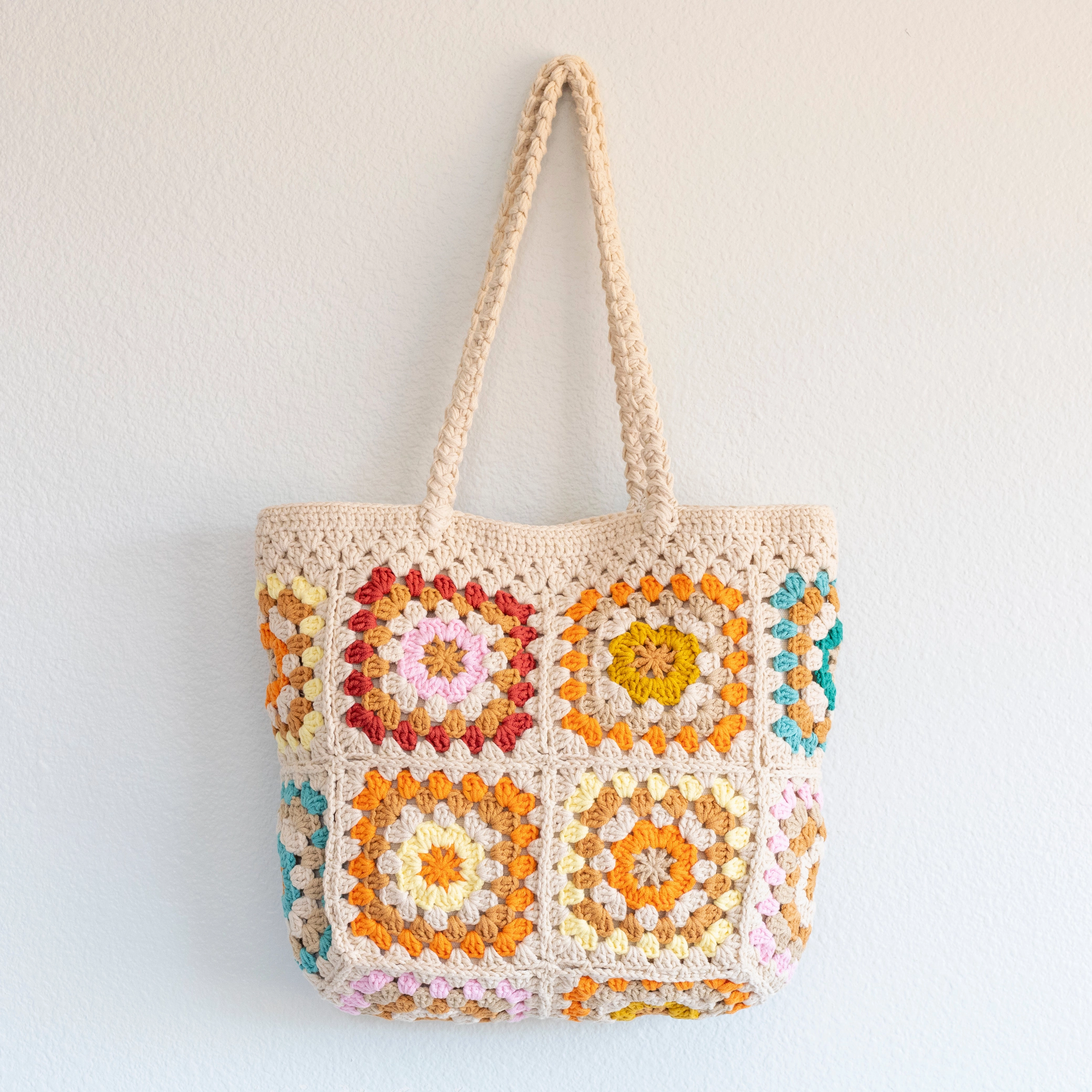 practical gear Elena Handbags Handmade Crochet Granny Square Tote