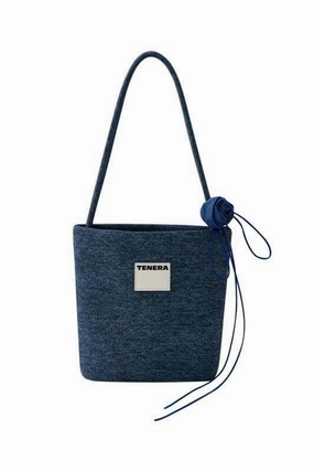 Water Resistant (Denim Blue)Sweetheart Rose Bucket Bag-TENERA Denim Collection