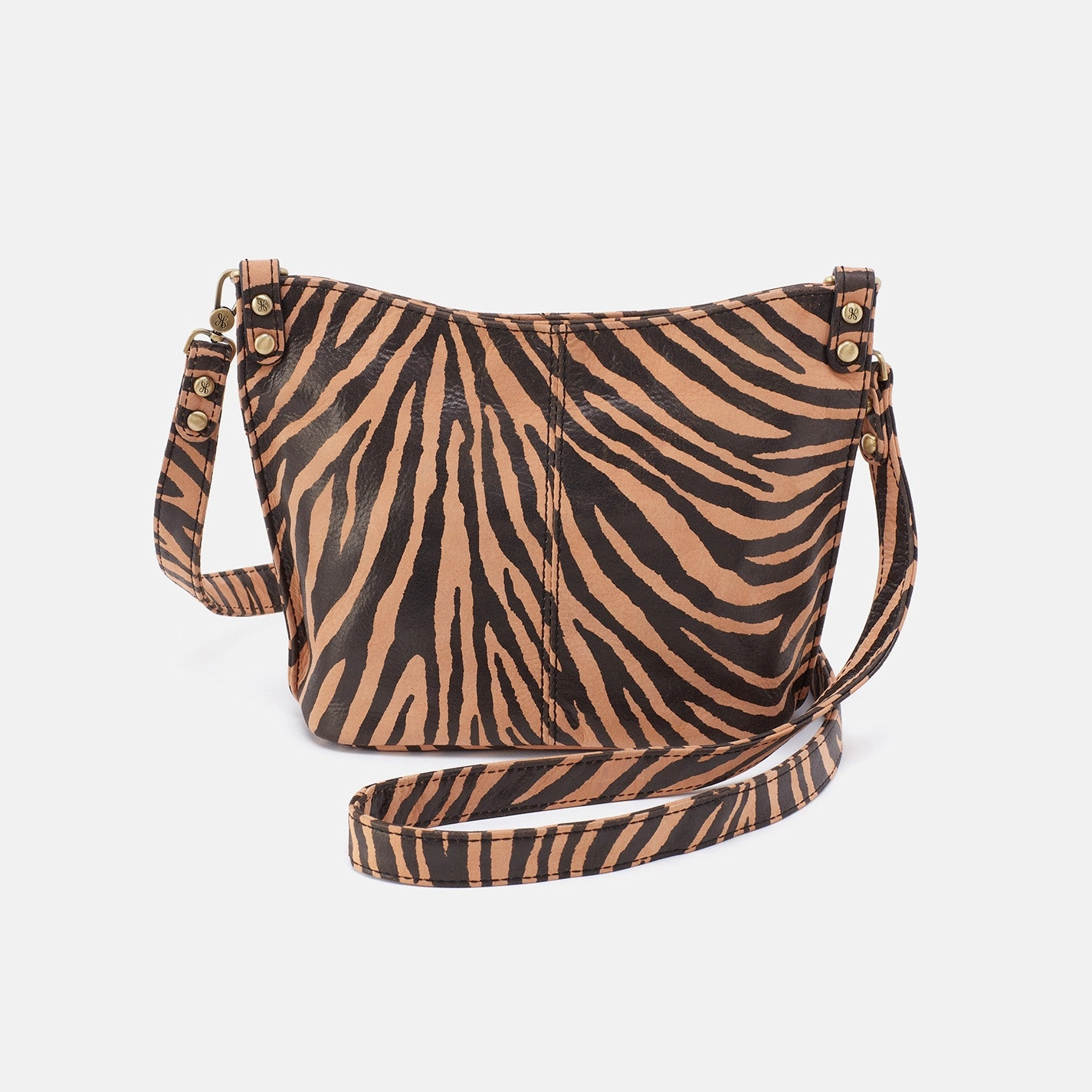 Pier Small Crossbody in Printed Leather - Zebra Stripes Soft Texture Casual Comfort