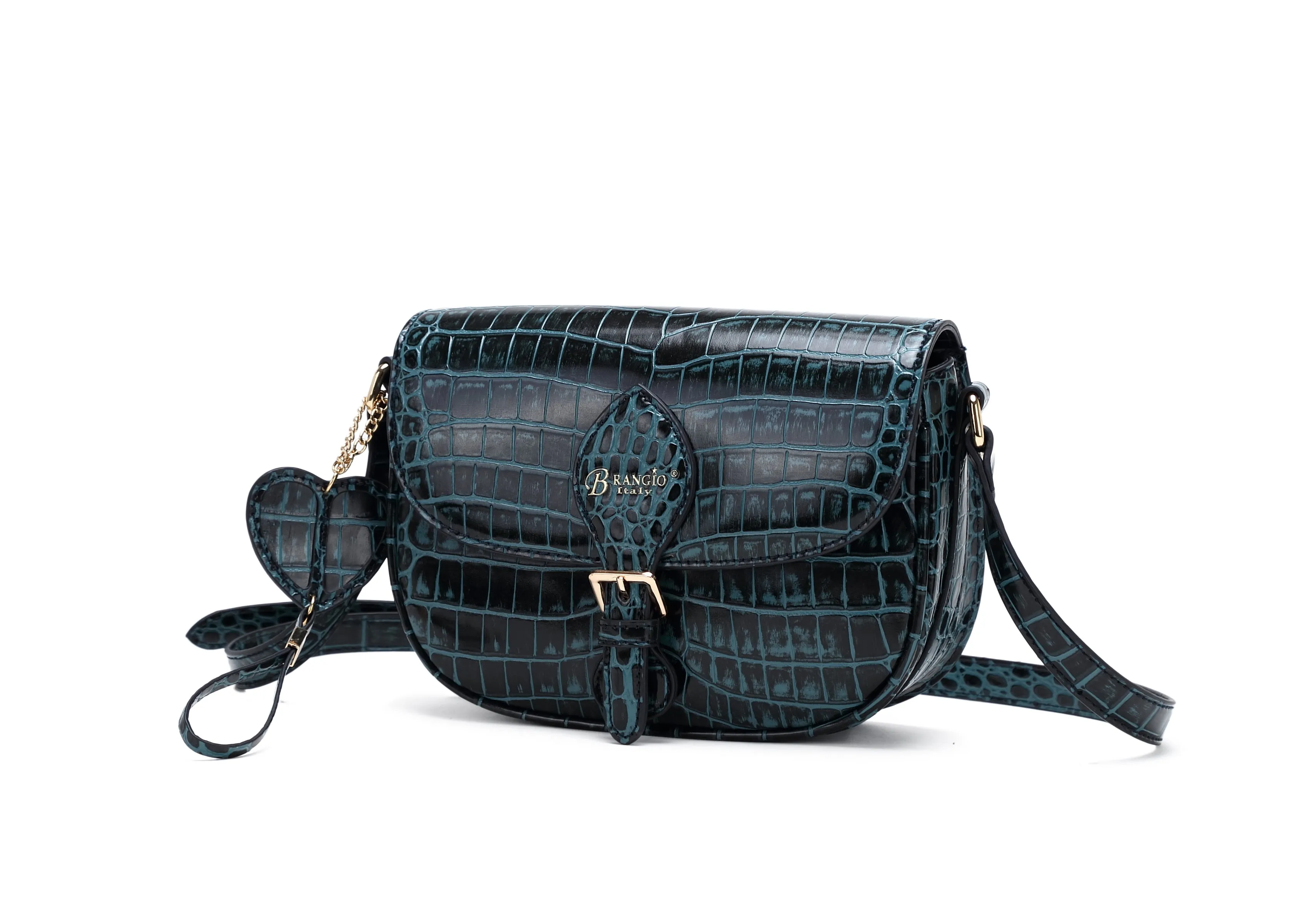 Fashionable handbag design Brangio Croc-Embossed Crossbody Bag