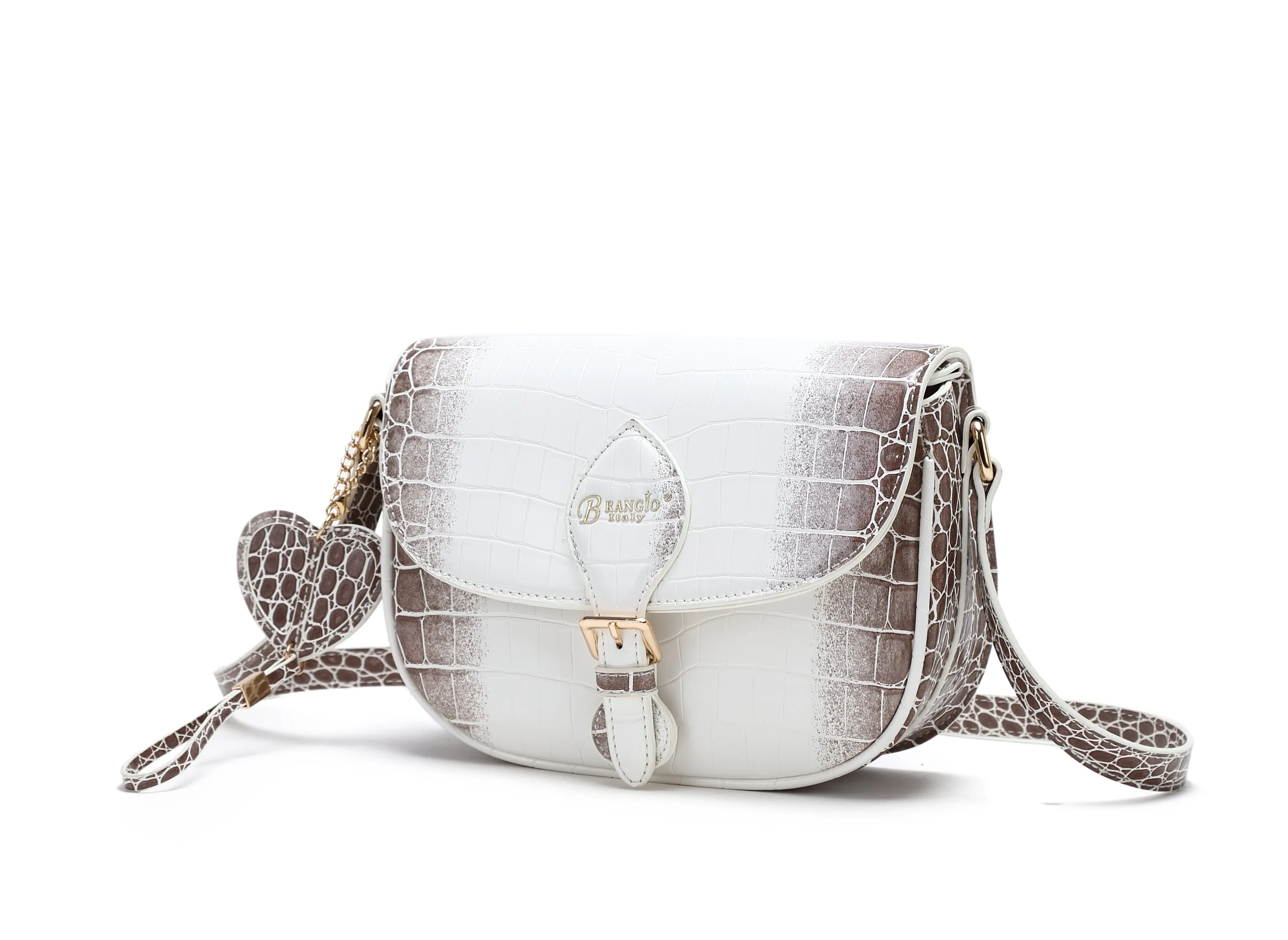Unique woven handbag Brangio Croc-Embossed Crossbody Bag