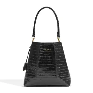 Innovative Vision Formal Choice Femme Forte Macie croco black calfskin leather handbag